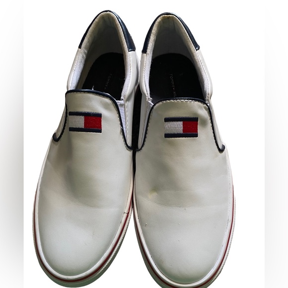 Tommy Hilfiger X VANS Slip on Sneakers WHITE BLUE AND RED. - Picture 3 of 6